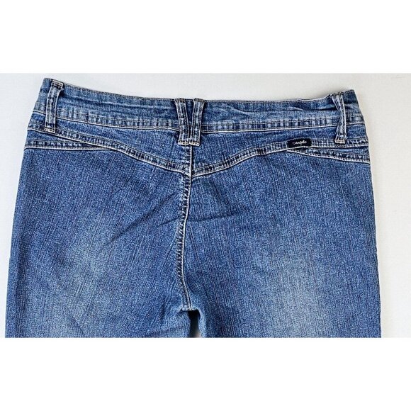Angels Jeans Size 13 Juniors Women's Blue Cropped Capri Ramie Blend Logo Denim - Picture 8 of 11